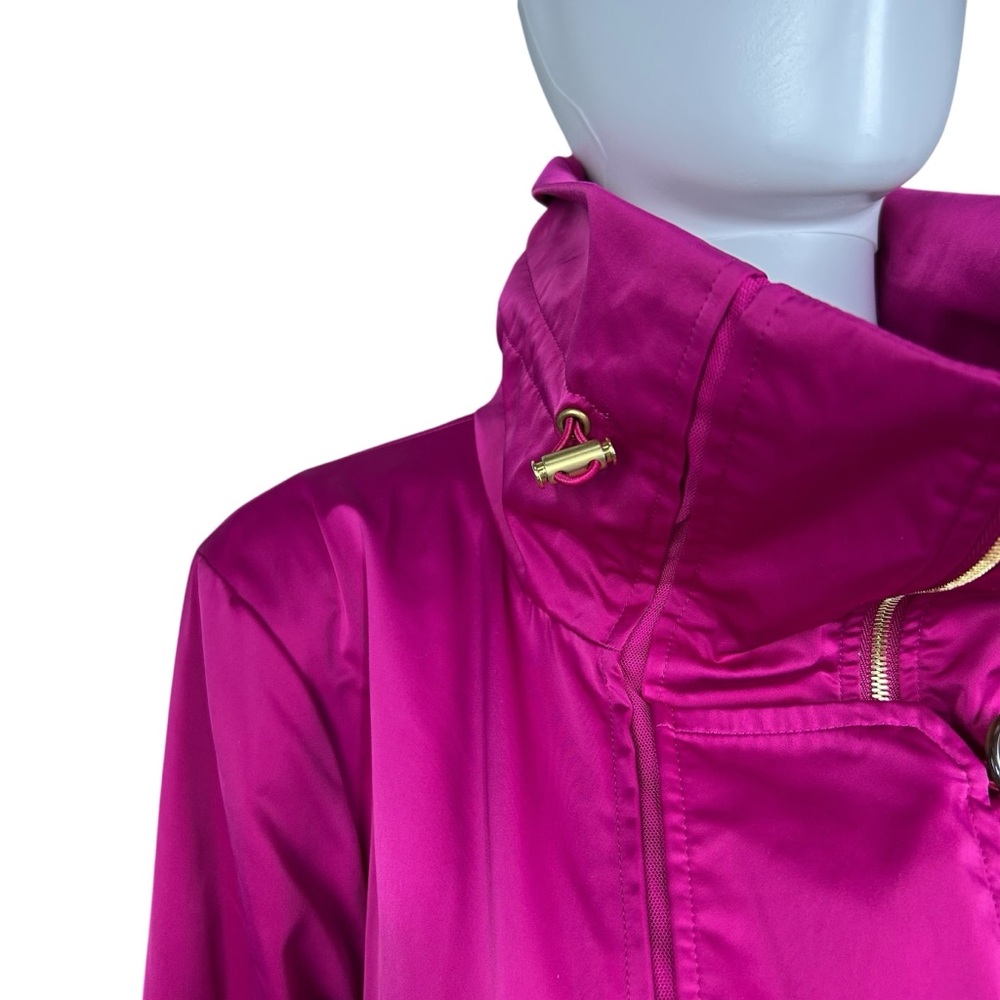 Escada Windbreaker Jacket Size 10 Convertible Collar Lightweight Rain Coat Pink - Picture 8 of 16
